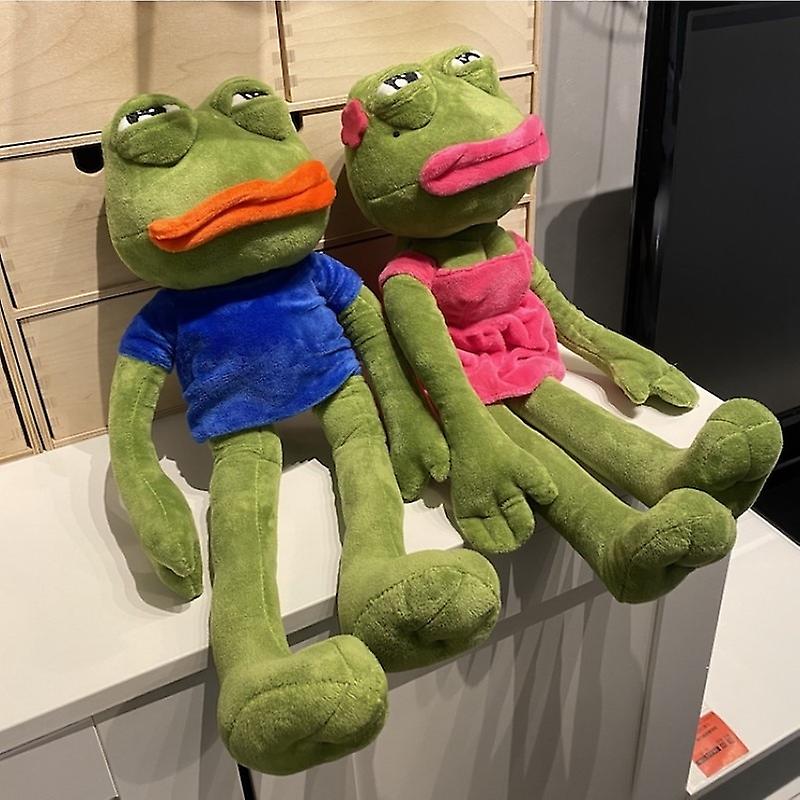 45/23cm Child Funny Stuffed Toys Sad Frog Plush Dolls Funny Sad Face Plush Cartoon Pepe Frog