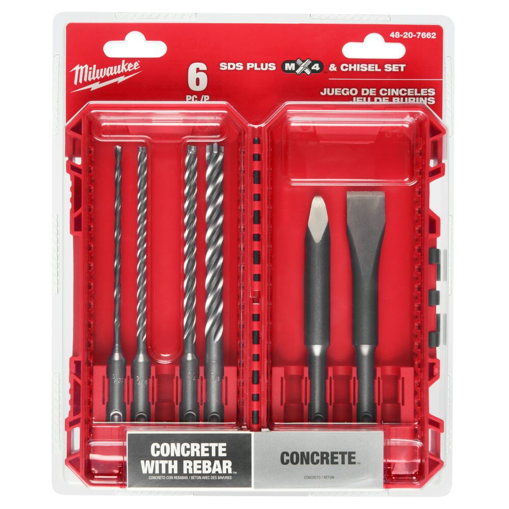 Milwaukee 6pc. SDS Plus MX4 4 Cutter and Chisel Kit 48-20-7662 from Milwaukee