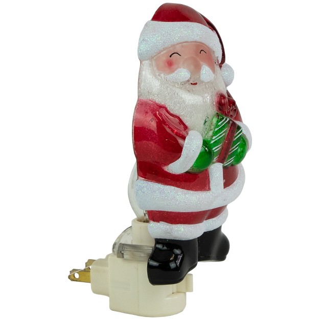 Santa With Gift Frosted Christmas Night Light