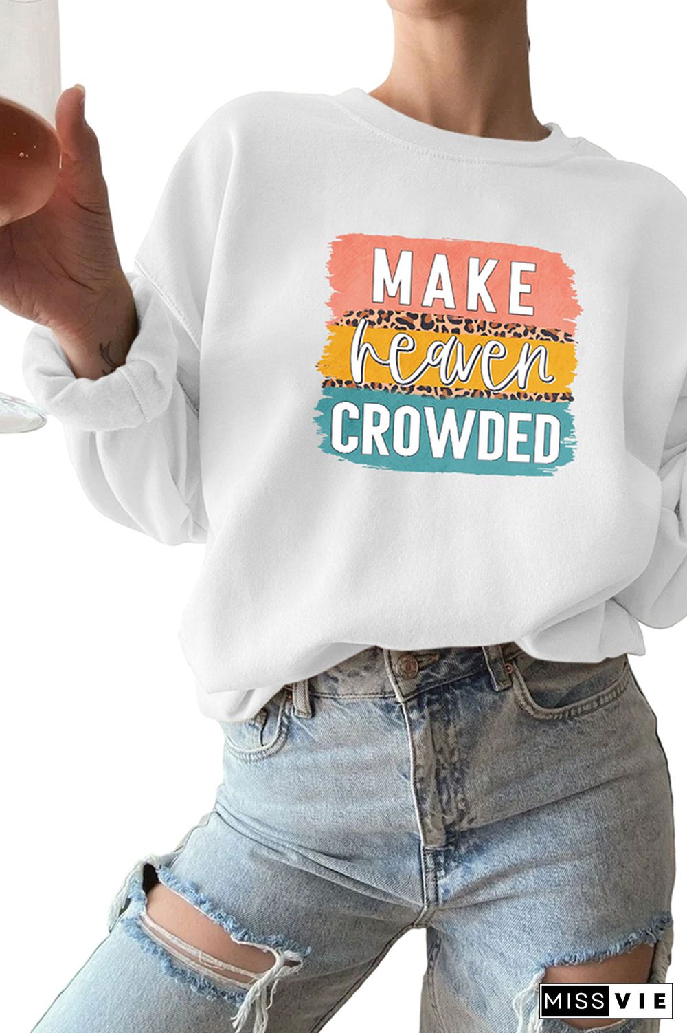 Make Heaven Crowded Brush Block Sweatshirt Wholesale