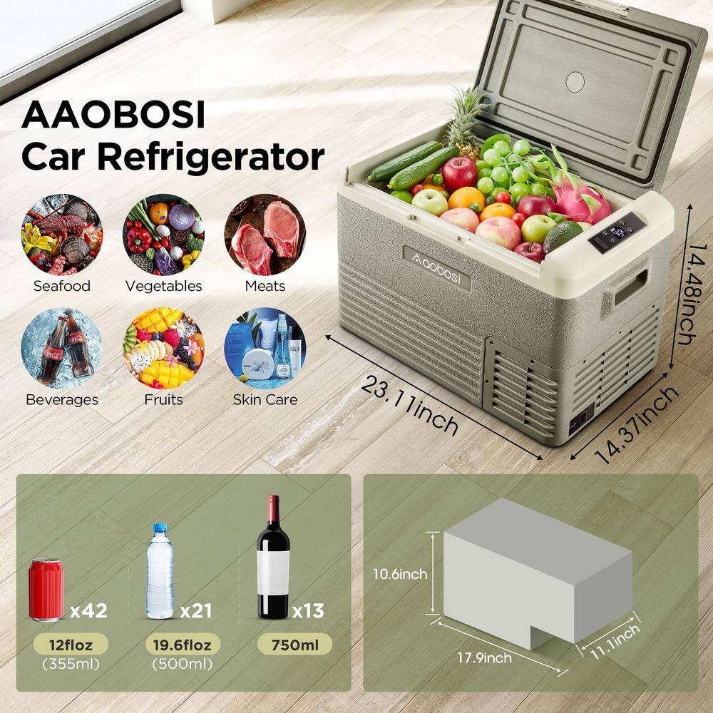 Aaobosi 24 in. 1.1 cu.ft. Mini Refrigerator in Green with compact freezer and wifi enabled Chest Fridge Freezer Cooler JI-CL30-GN-WiFi