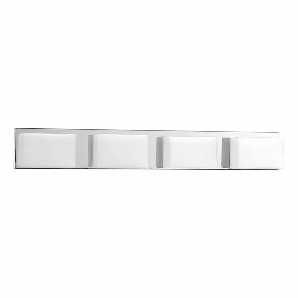 Progress Lighting Ace LED Collection 4-Light Polished Chrome Etched Glass Modern LED Bath Vanity Light P2145-1530K9