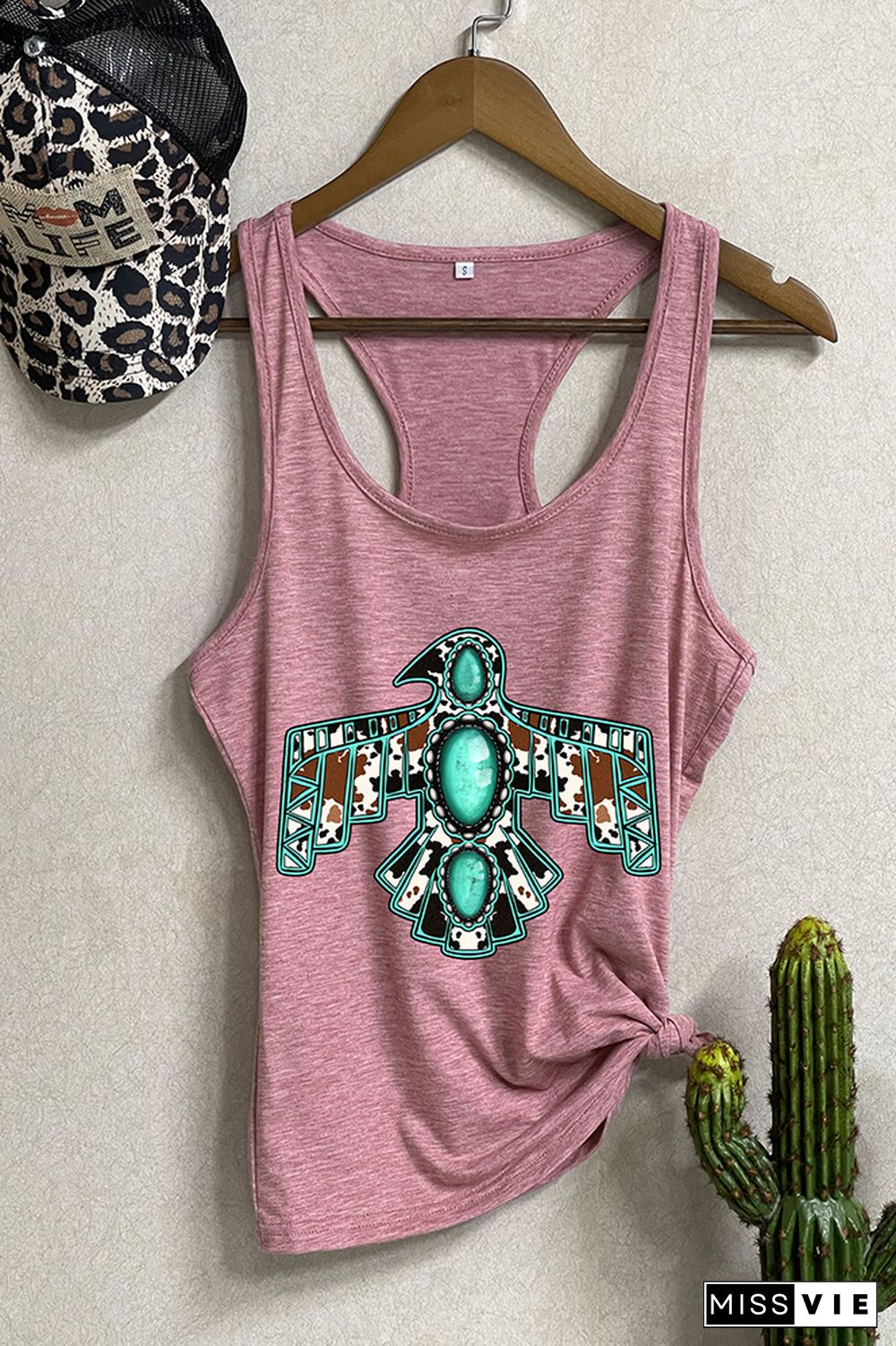 Cowhide Turquoise Thunderbird Tank Top Wholesale