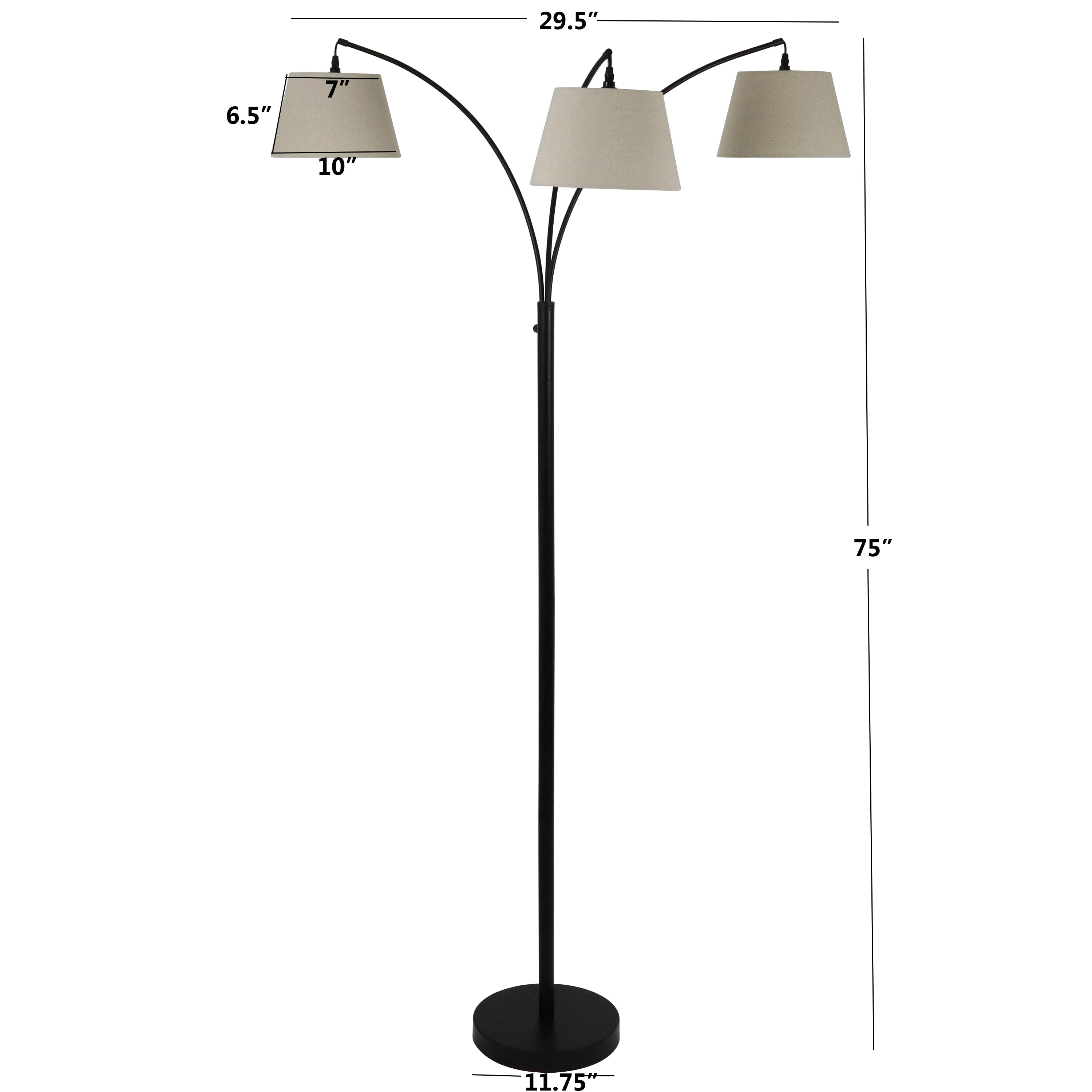 Ashbury 3 Arm Shaded Floor Lamp