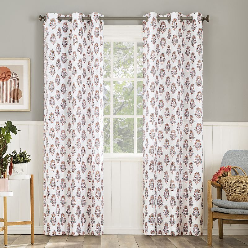 No. 918 Avie Global Medallion Semi-Sheer Grommet Curtain Panel