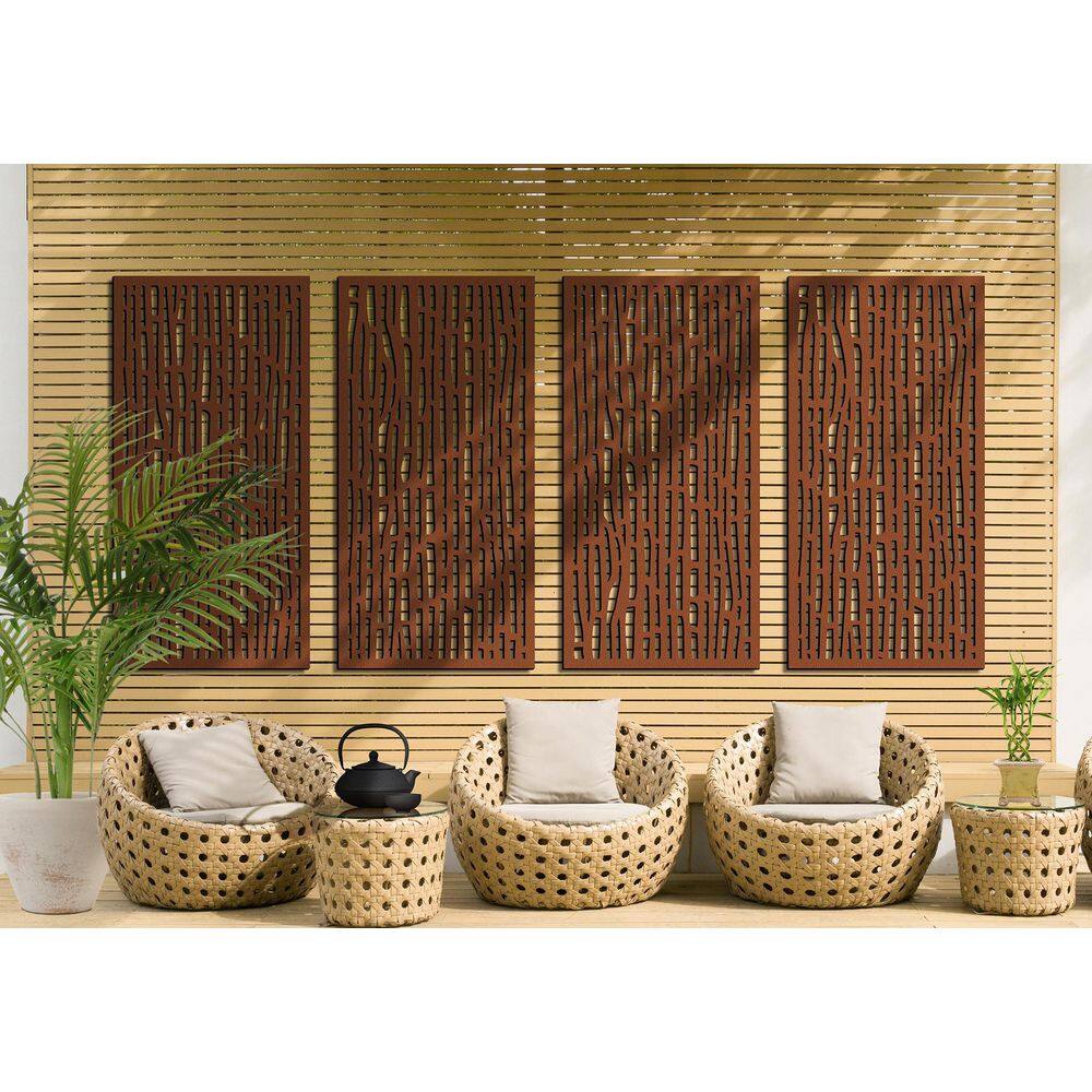 DESIGN VU Bali 6 ft. x 3 ft. Espresso Recycled Polymer Decorative Screen Panel Wall Decor and Privacy Panel DVU3602E