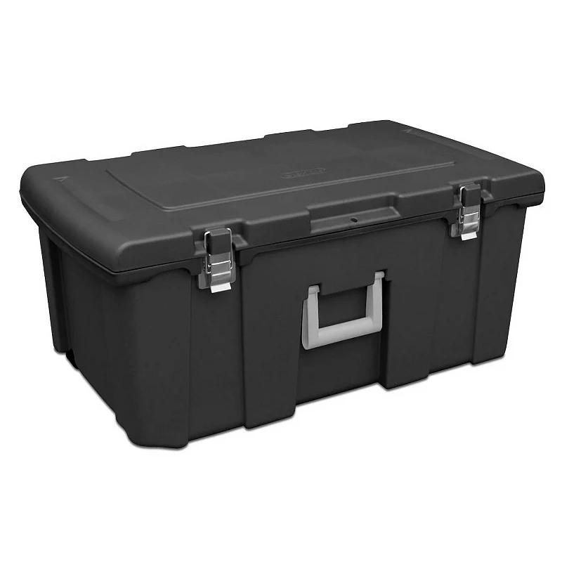 Sterilite 16 Gallon Lockable Footlocker Toolbox with Wheels， Black | 18429001