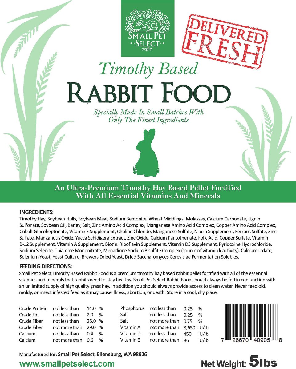 Small Pet Select Pellet Timothy Based Rabbit Food