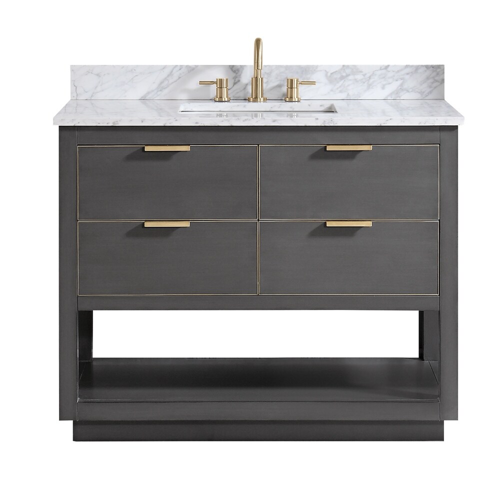 Avanity ie 43 in. Vanity Combo in Twilight Gray with Gold Trim