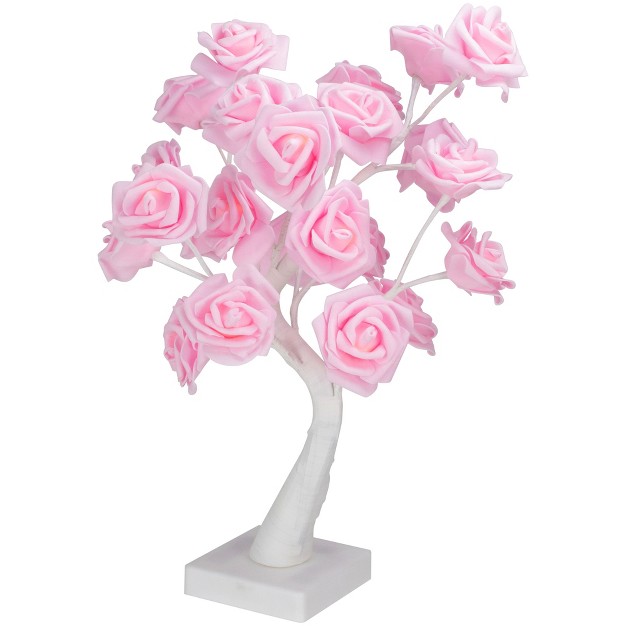 Led Lighted Pink Rose Flower Tabletop Tree