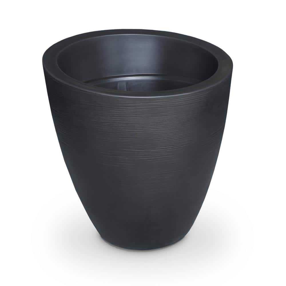 Mayne Modesto 30 in. Round Black Polyethylene Planter 8884-B