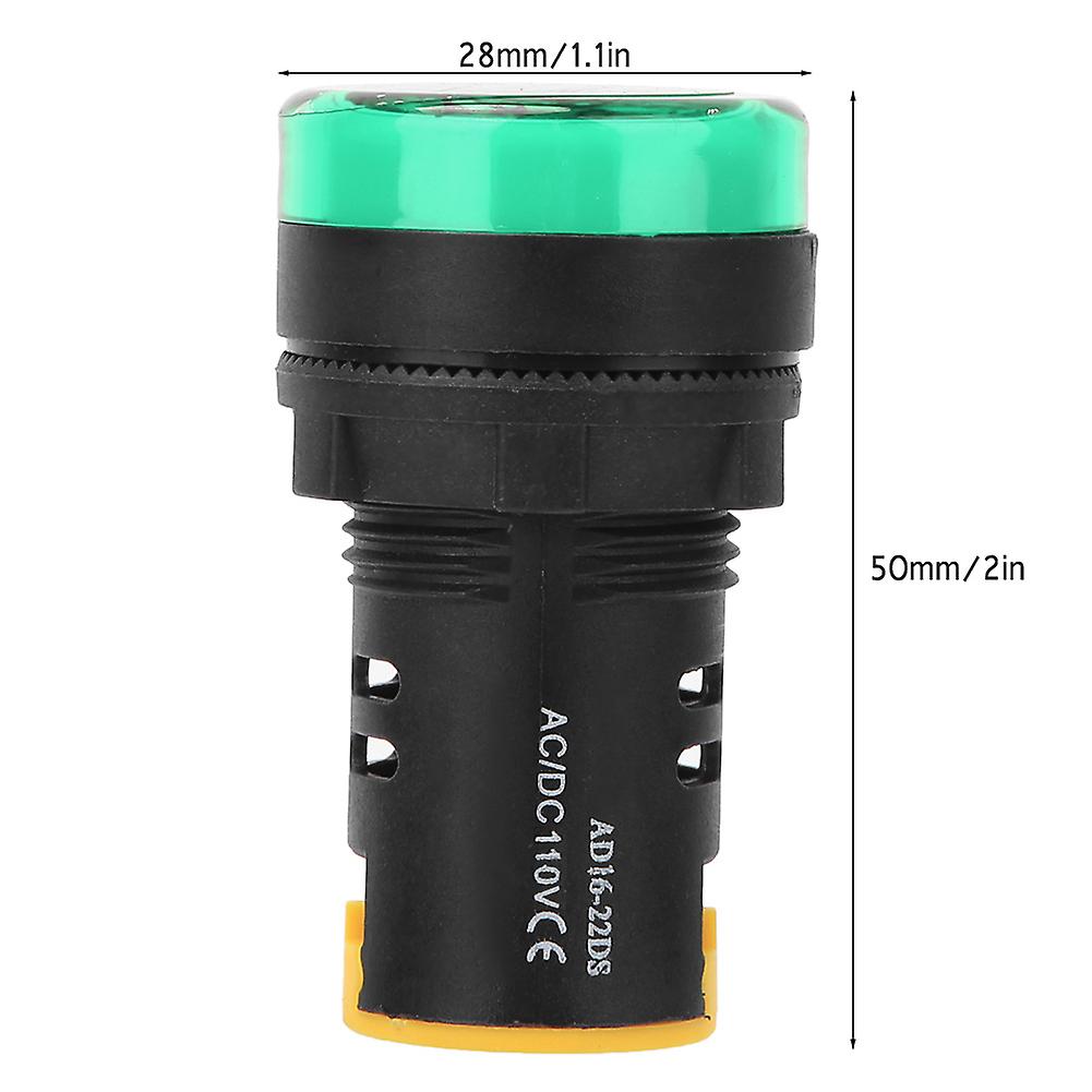 10pcs Berm Led Power Indicator Light Pc Flame Retardant Shell 22mm Diameter 110v Ad16-22d/s Green