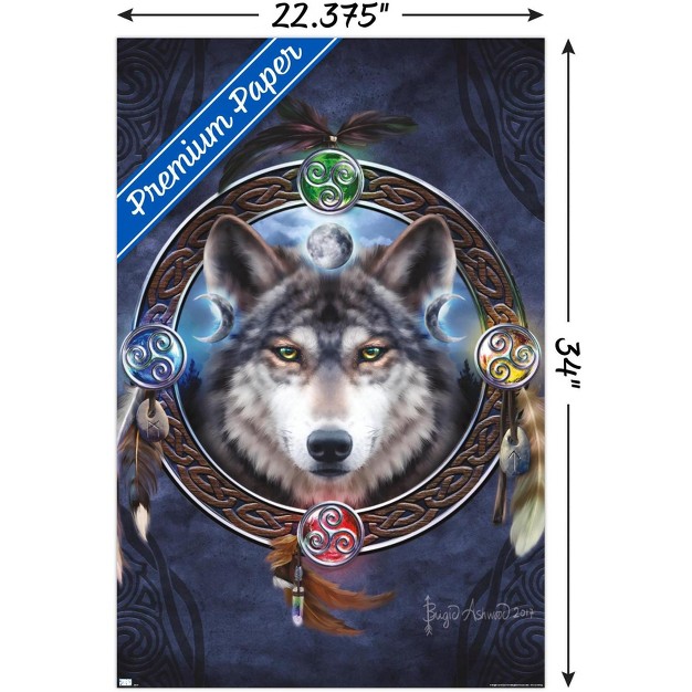 Trends International Brigid Ashwood Celtic Wolf Guide Unframed Wall Poster Prints