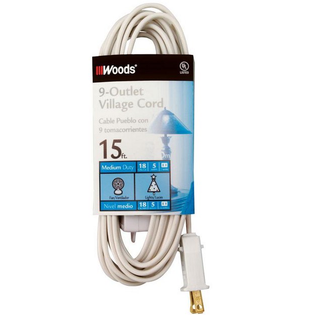 Woods Indoor 15 Ft L White Extension Cord With Switch 18 2