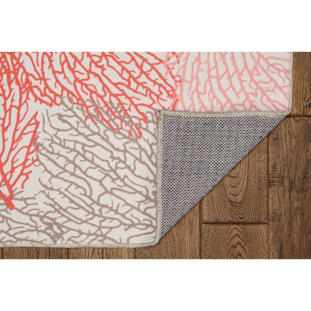 Washable Haylee Rug Ivory coral Linon