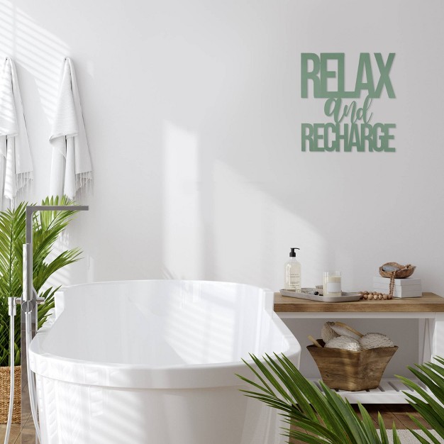 Relax And Recharge Metal Wall Sign Stratton Home D cor