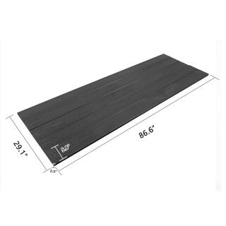 0.91 in. x 29.15 in. W x 7.21 ft. L Black Embossing Composite Decking Boards Wood Plastic Decorative Floor 5-Piece Set D212ywW12221