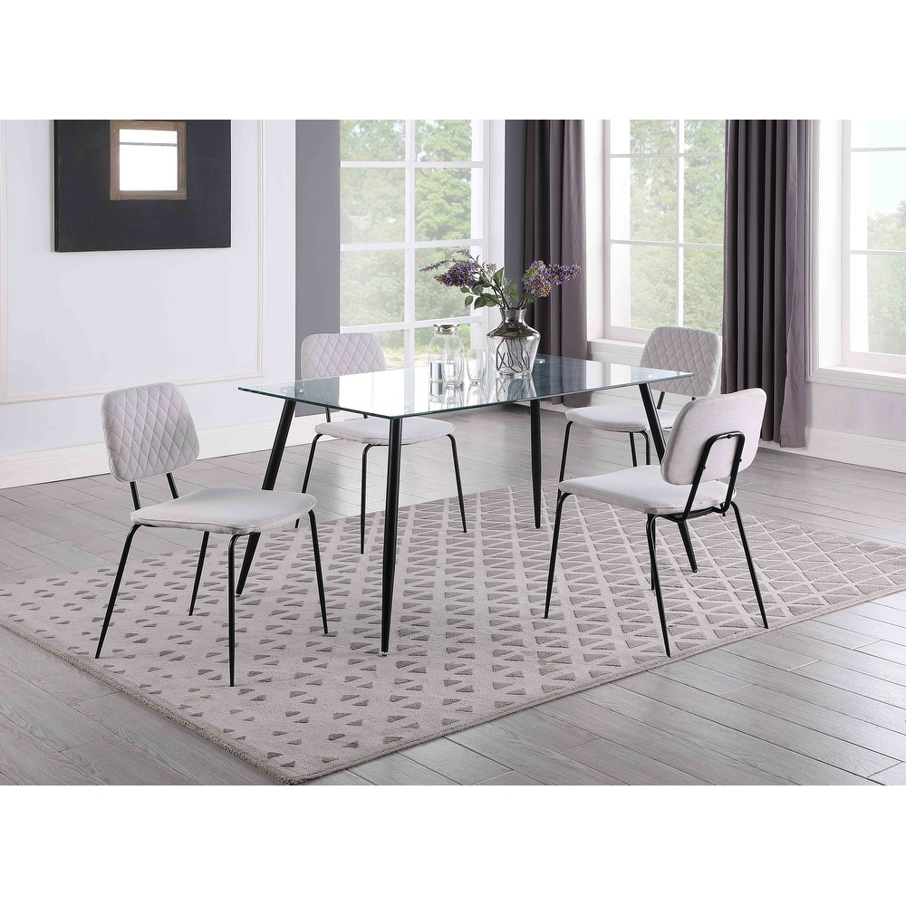 Somette Roberta 4 Legged Matte Black Dining Table   31\