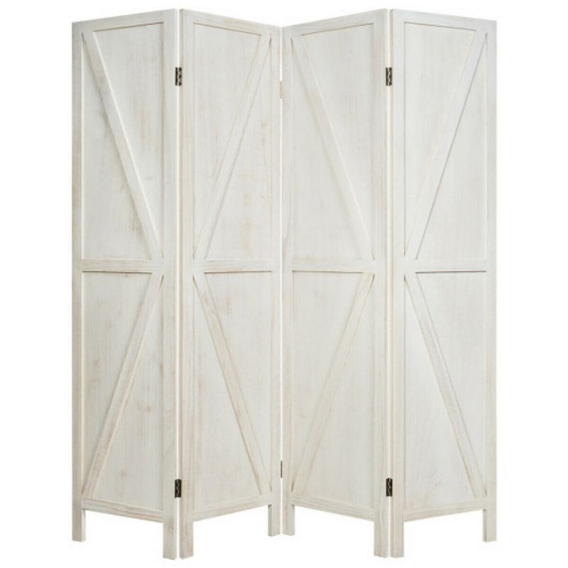 4 Panels Folding Wooden Room Divider