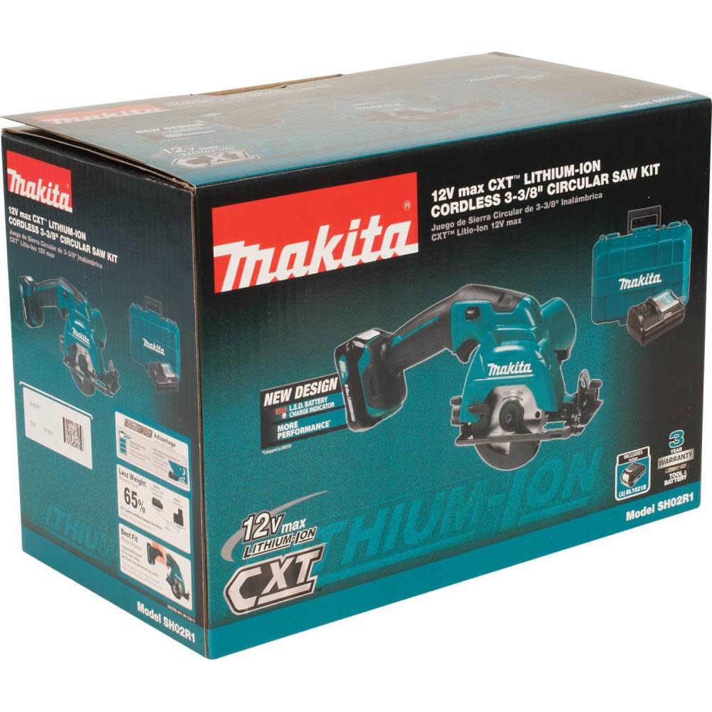 Makita 12 Volt Max CXT Lithium-Ion 3-3/8 in. Cordless Circular Saw Kit SH02R1 from Makita