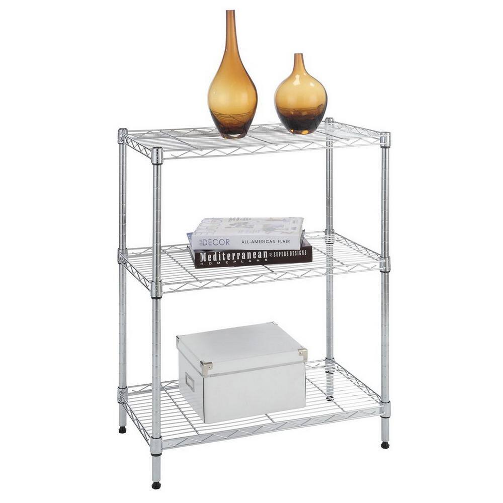 HDX 3-Tier Steel Wire Shelving Unit in Chrome (24 in. W x 30 in. H x 14 in. D) 31424PS-1