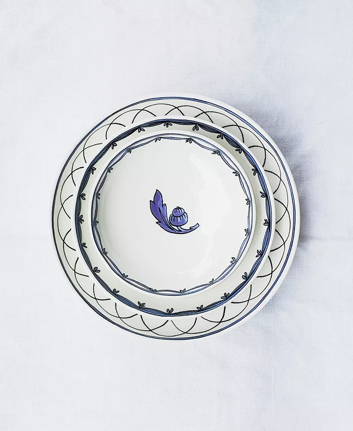 Twig New York Blue Bird Canape Plates - Set of 3