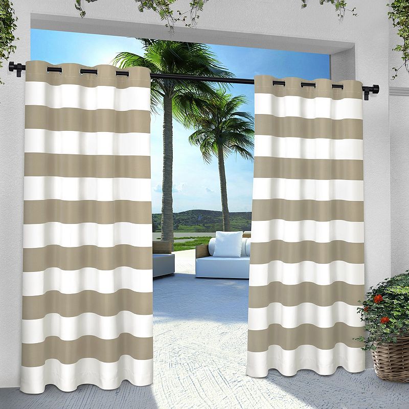 Exclusive Home 2-pack Indoor/Outdoor Stripe Cabana Window Curtains