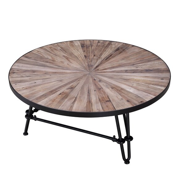 Connexion Decor Milwood Reclaimed Fir and Metal Coffee Table in Natural/Black