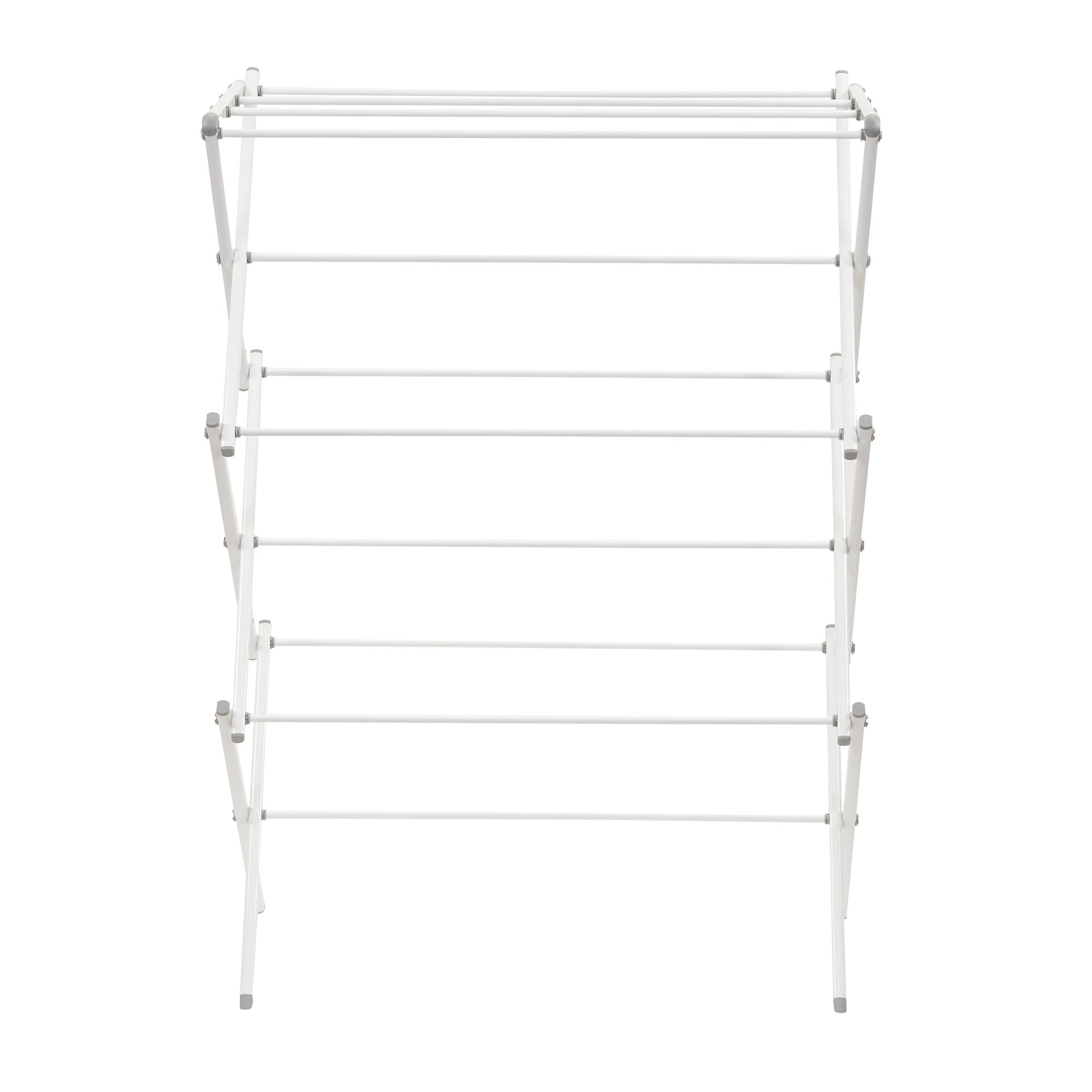 Household Essentials Collapsible Folding Metal Clothes Drying Rack, White