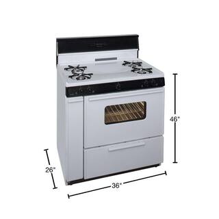 Premier 36 in. 3.91 cu. ft. Freestanding Gas Range in White with Black Trim SLK240WP