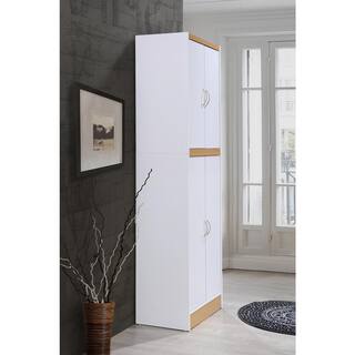 HODEDAH 4-Door White Kitchen Pantry HI224 White