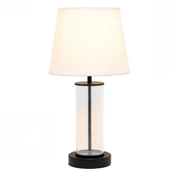 Simple Designs Encased Metal and Clear Glass Table Lamp