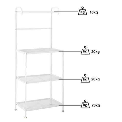 UBesGoo 4-Tier Kitchen Bakers Rack Shelf Microwave Stand Rack White