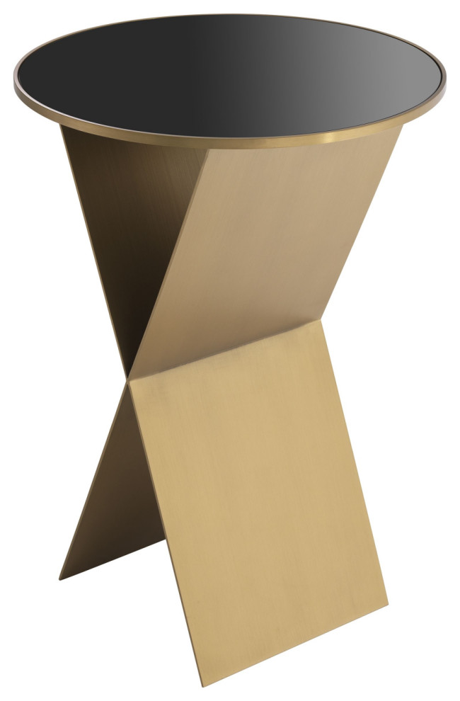 Round Brass X Legged Side Table L  Eichholtz Fitch   Contemporary   Side Tables And End Tables   by Oroa   Distinctive Furniture  Houzz