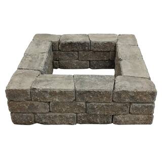 Mutual Materials StackStone 39 in. x 39 in. Concrete Fire Pit Wall Kit in Summit Blend MS39SQFPSB1