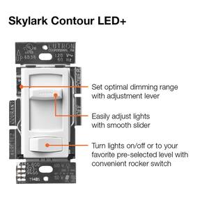 Lutron Skylark Contour LED+ Dimmer Switch for LED and Incandescent Bulbs 150-WattSingle-Pole or 3-Way Black (CTCL-153P-BL) CTCL-153P-BL