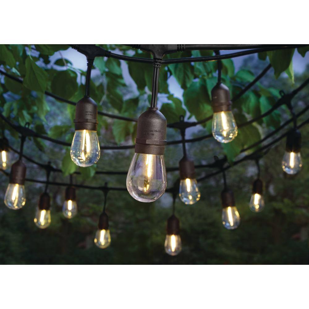 Hampton Bay 24-Light 48 ft. IndoorOutdoor String Light with S14 Single Filament LED Bulbs 10328