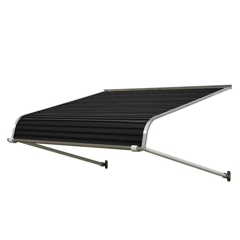 4 ft. 1100 Series Door Canopy Aluminum Awning (12 in. H x 42 in. D) in Black