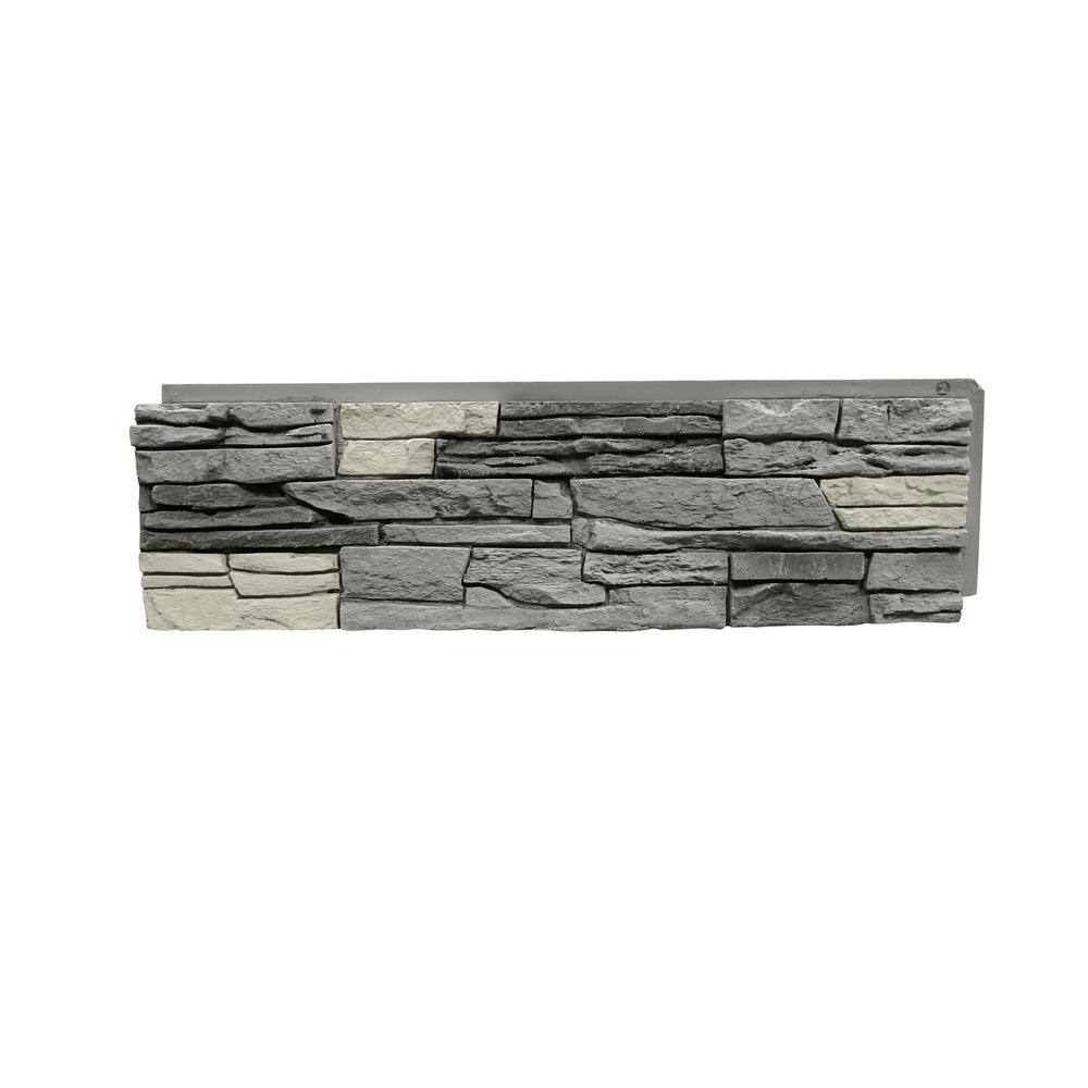 GenStone 42 in. x 12 in. Stacked Stone Northern Slate Faux Stone Siding Panel G2SSNSHP