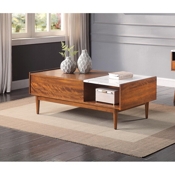 Modern Design 1pc Lift Top Coffee Table with Faux ...