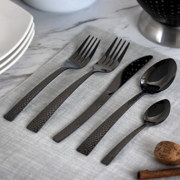 20 Piece Stainless Steel Flatware Set in Black