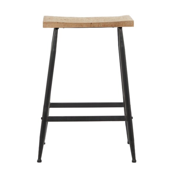 Black Metal Industrial Counter Stool