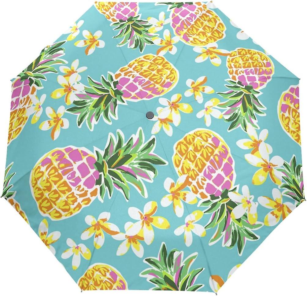 Rain Umbrella Automatic Windproof Foldable Umbrella Bright Pineapples