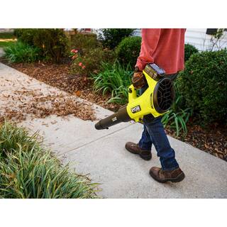 RYOBI ONE+ HP 18V Brushless Whisper Series 130 MPH 450 CFM Cordless Battery Leaf Blower (Tool Only) P21014BTL