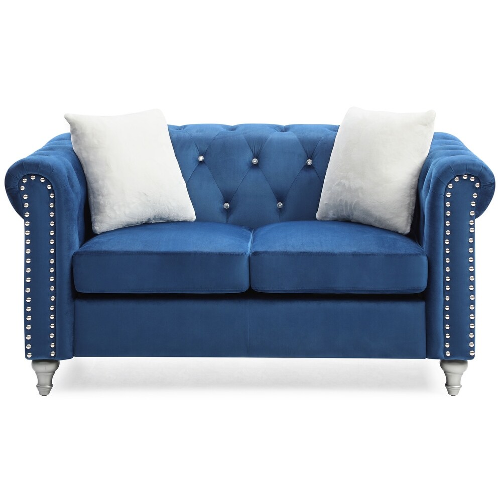 Raisa Microsuede Velvet Tufted Loveseat