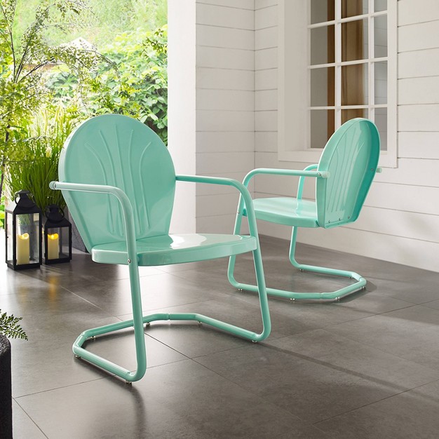 Griffith Metal Chair Aqua Crosley