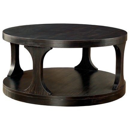 Carrie Transitional Coffee Table， Antique Black