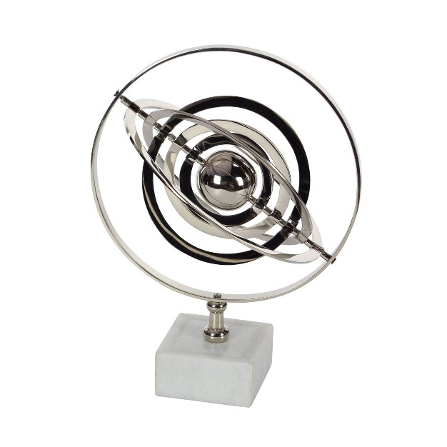 X 12 quot Traditional Silver And Black Armillary Sphere Silver Olivia amp May