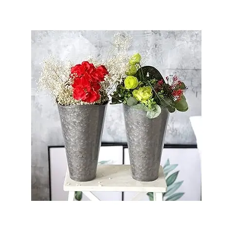 Completely Customizable Garden supplies galvanized planters rustic finished metal planters flower pots at low price