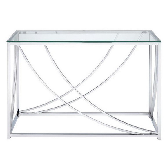 Benjara BM206487 Glass Top Rectangular Sofa Table ...